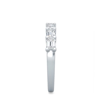 1.50 Ct Emerald Cut seven stone Lab-Grown Diamond band set Horizontal in
14K White Gold