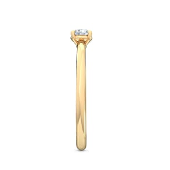 0.25Ct Petite ring with Round Lab Grown Diamond in 14K yellow gold
