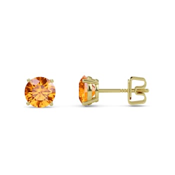 10 Karat Yellow Gold Citrine Stud Earrings For Women