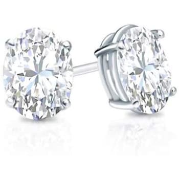 <p>1.00 Cts Oval Shape Lab-Grown Diamond Earring Studs in 14K White Gold</p>