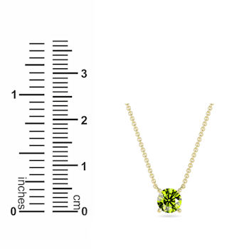10 Karat Yellow Gold Peridot Pendant Necklace For Women