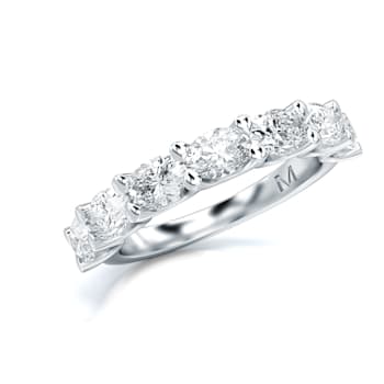 1.50 Ct Oval Shape five stone Lab-Grown Diamond band in Oval set
horizontally in 14K White Gold.