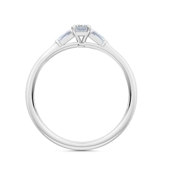 0.30Ct Petite Emerald Cut Shaped Ring with Baguettes on side Lab Grown
Diamond in 14K gold