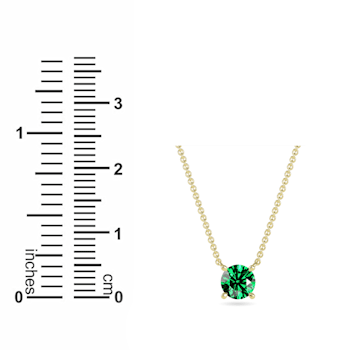 10 Karat Yellow Gold Emerald Pendant Necklace For Women