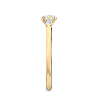 0.30Ct Petite Kite Cushion Shaped Ring with Baguettes on side Lab Grown
Diamond in 14K gold