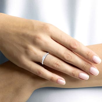 0.30Ct Petite Horizontal Emerald Cut Ring with Baguettes on side Lab
Grown Diamond in 14K gold