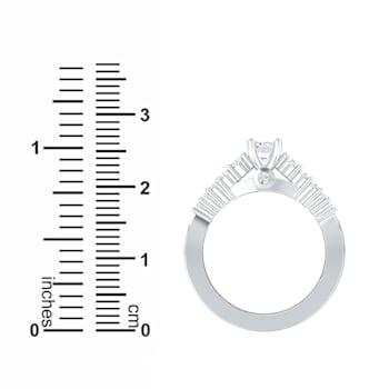 1.00Ct Emerald Cut Solitaire ring with Round side stones Lab Grown
Diamond in 14K gold