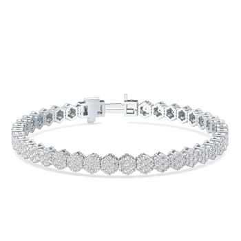 10.00Ct Round Four Prong 7 inch Flower Bracelet in Lab Grown Diamond in
10K gold (10.00Ct FG-VS-SI)