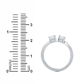 0.33 Ct Emerald Cut Lab-Grown Diamond Two Stone Bypass Ring Set in 14K
White Gold