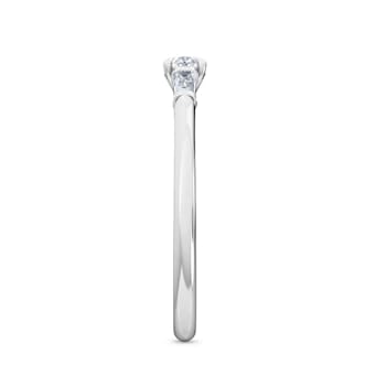 0.30Ct Petite Sideways Oval Shaped Ring with Baguettes on side Lab Grown
Diamond in 14K gold