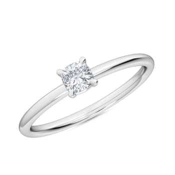 0.25Ct Petite ring with Cushion Lab Grown Diamond in 14K gold