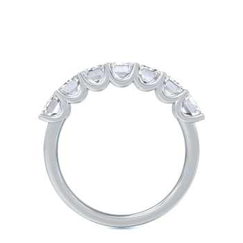 1.00 Ct Emerald Cut seven stone Lab-Grown Diamond band in Emerald Cut
set vertical in 14K White Gold