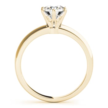 0.50Ct Round Plain Solitaire Ring Lab Grown Diamond in 14K gold