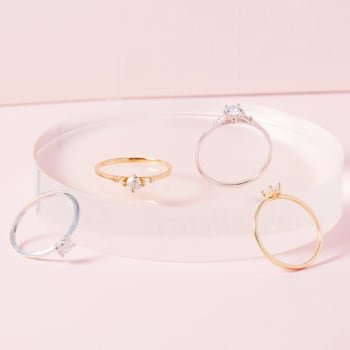 0.25Ct Petite ring with Oval Lab Grown Diamond in 14K gold