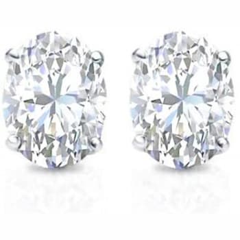0.33Cts Oval Shape Lab-Grown Diamond Earring Studs in 14K White Gold
