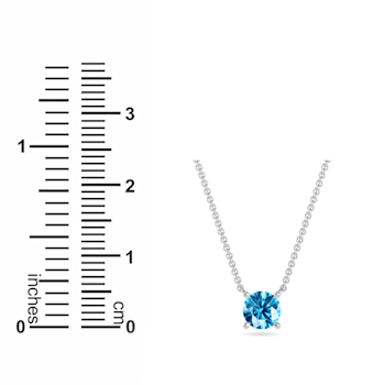10 Karat White Gold London Blue Topaz Pendant Necklace For Women