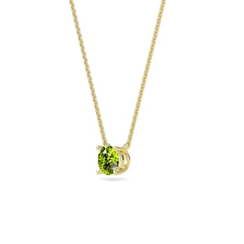10 Karat Yellow Gold Peridot Pendant Necklace For Women