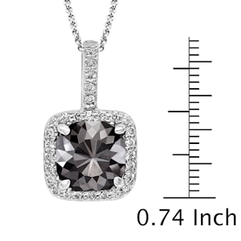 Black Diamond Round White Diamond Halo Pendant With Chain In 14k White
3.81ctw Cushion Shape