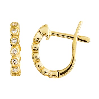 Beverley K 14K Yellow Gold 0.09ctw Diamond Huggie Earrings
