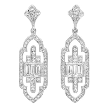 Beverley K 18K White Gold Art Deco Inspired 0.94ctw Diamond Earrings