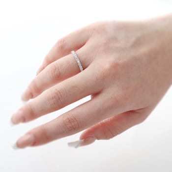 Beverley K 18K White Gold with 0.226ct Round 0.314ct Square Eternity Band