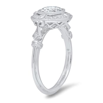Beverley K 18K White Gold 0.12ctw Diamond Engagement Ring with a Cubic
Zirconia Center