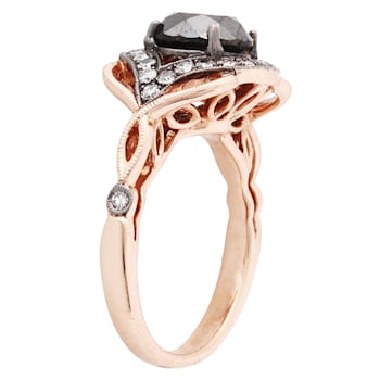 Beverley K 14K Rose gold 0.40ctw Diamond and 2.40ctw Black Diamond Ring