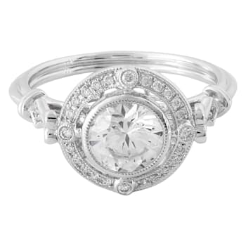 Beverley K 18K White Gold 0.12ctw Diamond Engagement Ring with a Cubic
Zirconia Center
