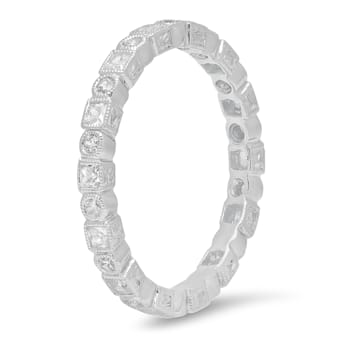 Beverley K 18K White Gold with 0.226ct Round 0.314ct Square Eternity Band