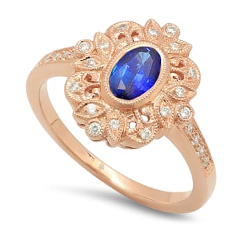 Beverley K 14K Rose Gold Diamond 0.15ctw and Tanzanite 0.54ctw Ring