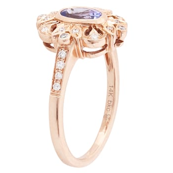 Beverley K 14K Rose Gold Diamond 0.15ctw and Tanzanite 0.54ctw Ring