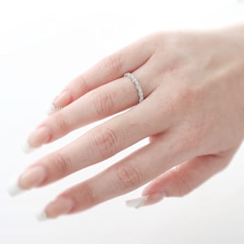 Beverley K 18K White Gold with 0.226ct Round 0.314ct Square Eternity Band