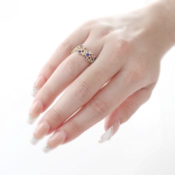 Beverley K 14K Yellow Gold Multi Colored Stone Eternity Band 2.76ct
