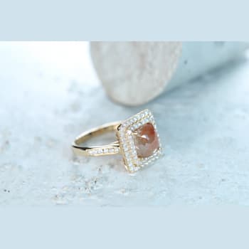 Gin & Grace 14K Yellow Gold Natural Brown and White Diamonds Ring