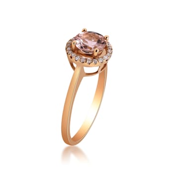 Gin & Grace 10K Rose Gold Morganite & Diamond Ring