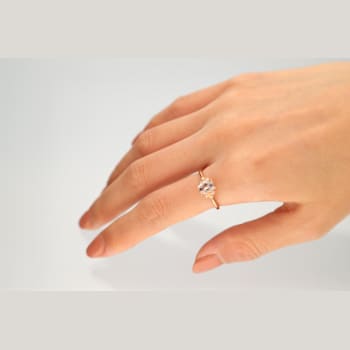 Gin & Grace 10K Rose Gold Morganite Ring with Diamonds