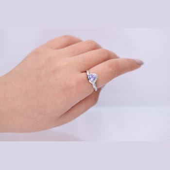 Gin & Grace 925 Sterling Silver Real Diamond Ring (I1) with Genuine
Blue Tanzanite