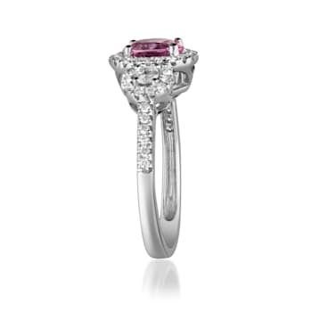 Gin & Grace 14K White Gold Diamond Ring with Pink Sapphire