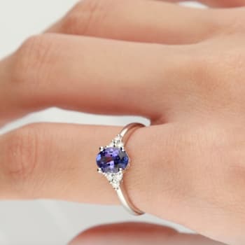 Gin & Grace 14K White Gold Tanzanite and Diamond Ring