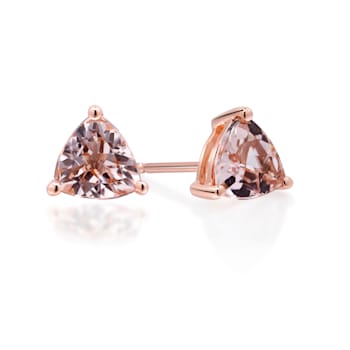 Gin & Grace 14K Rose Gold Stud Earring with Genuine Morganite
