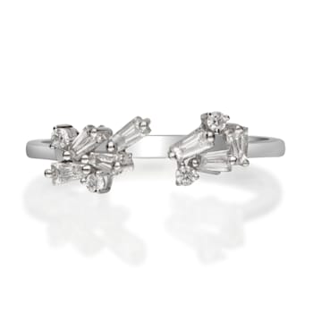 Gin & Grace 14K White Gold Real Diamond Ring (I1)
