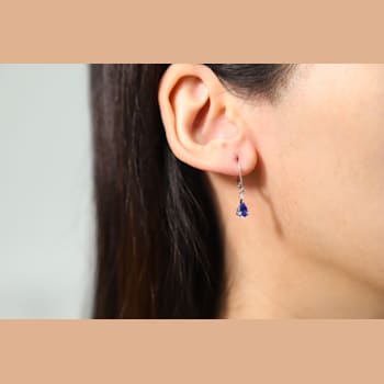 Gin & Grace 14K White Gold Real Diamond LeverBack Earring with
Genuine Blue Tanzanite