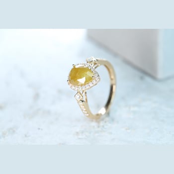 Gin & Grace 14K Yellow Gold Natural Brown and White Diamonds Ring