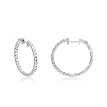 Gin & Grace 14K White Gold Natural Diamond Earring