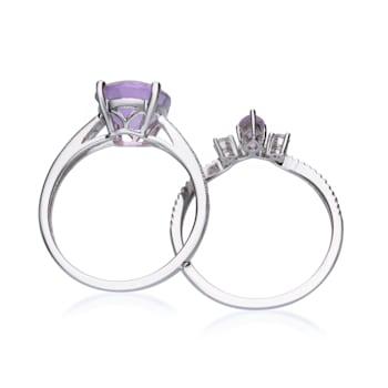 Gin & Grace 14K White Gold Natural Pink Amethyst, Light Pink
Amethyst & Real Diamond (I1,) Ring