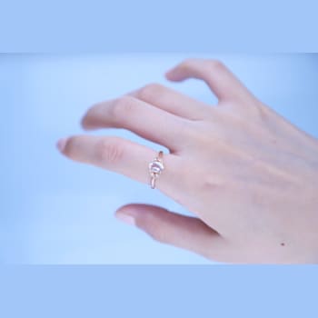 Gin & Grace 10K Rose Gold Real Diamond Eternity Ring (I1) with
Genuine Morganite