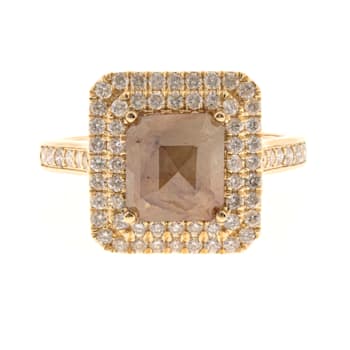 Gin & Grace 14K Yellow Gold Natural Brown and White Diamonds Ring
