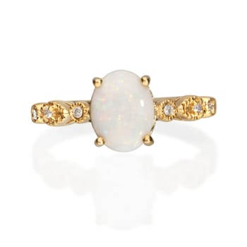 Gin & Grace 10K Yellow Gold Natural Opal & Real Diamond (I1)
Statement Ring