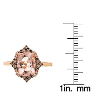 Gin & Grace 14K Rose Gold Natural White & Brown Diamond Ring
(I1) With Genuine Morganite.