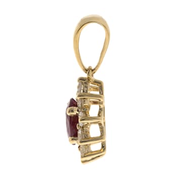 Gin and Grace 14K Yellow Gold Ruby Pendant with Diamonds